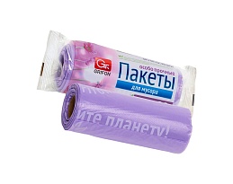 Мешки для мусора 35 л, ароматизированные, сиреневые, в рулоне 20 шт., ПНД, 12 мкм, 560х530 мм, GRIFON Полевые Цветы, 100-034 в Батайске