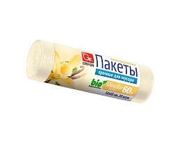 Мешки для мусора 60 л, ароматизированные, Ваниль, бежевые, в рулоне 20 шт., ПНД, 9 мкм, 650х550 мм, GRIFON Aroma, 101-023 V в Батайске