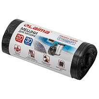 Мешки для мусора 20 л, черные, в рулоне 30 шт., ПНД, 8 мкм, 500х450 мм, LAIMA, 601376 в Батайске