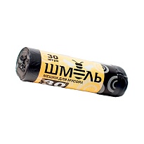 Мешки для мусора 30 л, черные, в рулоне 30 шт., ПНД, 7 мкм, 600х500 мм, ШМЕЛЬ, 4625 в Батайске
