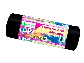 Мешки для мусора 30 л, черные, в рулоне 20 шт., ПНД, 7 мкм, 600х500 мм, MIRPACK Classik, 302040 в Батайске