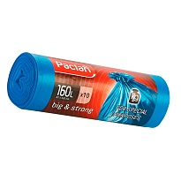 Мешки для мусора 160 л, синие, в рулоне 10 шт., ПВД, 21 мкм, 1200х870 мм, PACLAN Big&Strong, 604075 в Батайске
