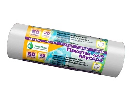Мешки для мусора 60 л, белые, в рулоне 20 шт., ПНД, 7 мкм, 700х600 мм, MIRPACK Classik, 602052 в Батайске