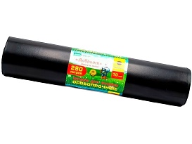 Мешки для мусора 280 л, ароматизированные, черные, в рулоне 10 шт., ПВД 110 мкм, 1400х930 мм, Добрыня, Dob28010black в Батайске
