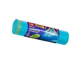 Мешки для мусора 35 л, с завязками, голубые, в рулоне 20 шт., ПНД, 12 мкм, 560х530 мм, GRIFON, 101-061 в Батайске