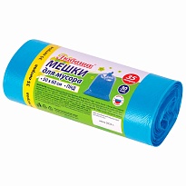 Мешки для мусора 35 л, синие, в рулоне 30 шт., ПНД, 10 мкм, 600х500 мм, Любаша, 608091 в Батайске