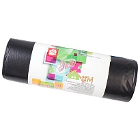 Мешки для мусора 220 л, черные, в рулоне 10 шт., ПВД, 29 мкм, 1100х830 мм, Концепция Быта ЭкоДом, 604924 в Батайске