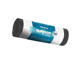 Мешки для мусора 120 л, черные, в рулоне 10 шт., ПНД, 14 мкм, 1100х700 мм, SIBIRSKAYA, 101-008 S в Батайске