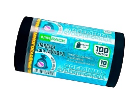 Мешки для мусора 100 л, черные, в рулоне 10 шт., ПВД, 70 мкм, 1000х600 мм, PREMIUM+, 1001076 в Батайске