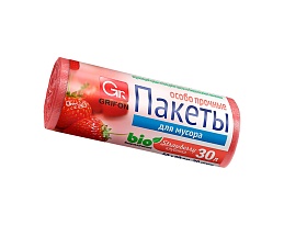 Мешки для мусора 30 л, ароматизированные, Клубника, красные, в рулоне 20 шт., ПНД, 9 мкм, 560х530 мм, GRIFON Aroma, 101-020 K в Батайске