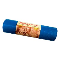 Мешки для мусора 100 л, с завязками, синие, в рулоне 10 шт., ПВД, 40 мкм, 840х670 мм, Концепция Быта Vitalux, 604933 в Батайске