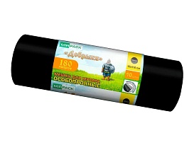 Мешки для мусора 180 л, ароматизированные, черные, в рулоне 10 шт., ПВД, 100 мкм, 1100х930 мм, Добрыня, Dob18010black в Батайске