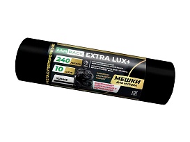 Мешки для мусора 240 л, черные, в рулоне 10 шт., ПВД 60 мкм, 1300х930 мм, EXTRA LUX+, 24010115 в Батайске