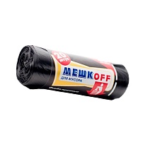 Мешки для мусора 60 л, черные, в рулоне 20 шт., ПНД, 9 мкм, 700х600 мм, МЕШКОFF, 4045 в Батайске